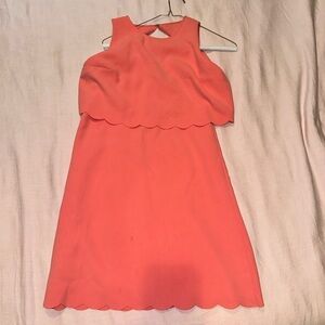 Ann Taylor Loft petite salmon-pink layered dress